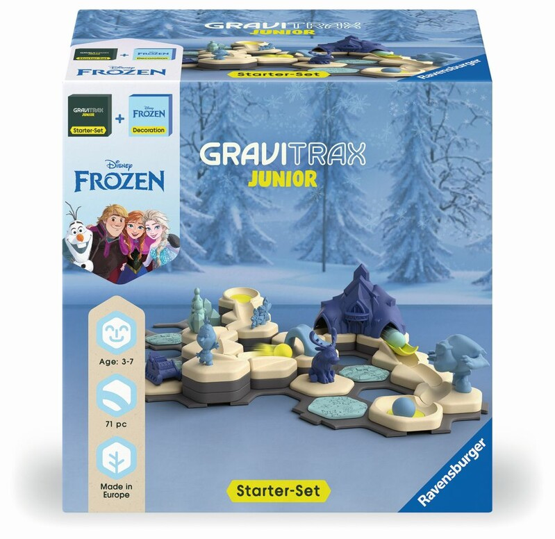 RAVENSBURGER - Bundle GraviTrax Junior Štartovacia súprava Štart + Rozšírenie Disney: Ľadové Kráľovstvo