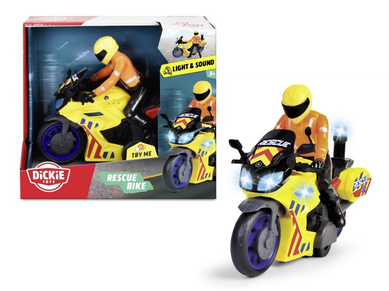 DICKIE - Záchranársky motocykel 17 cm s jazdcom