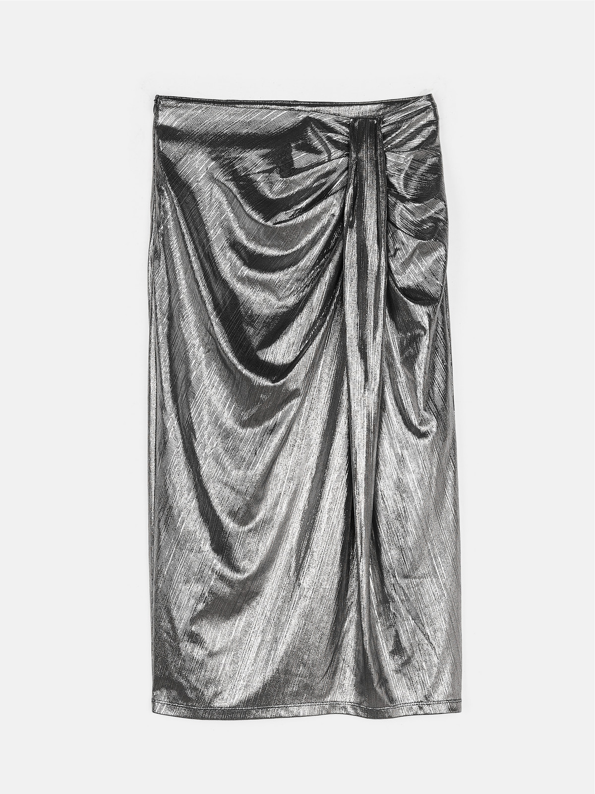 GATE Midi sukňa s metalickým efektom