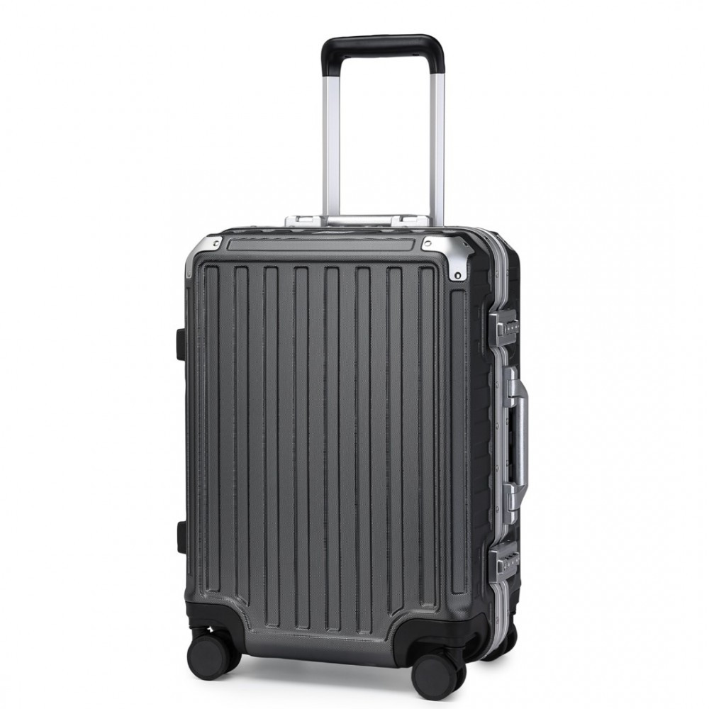 Supercase cestovný kufor s pevným hliníkovým rámom - čierna - 42L