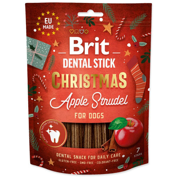 Brit Care dog Christmas DENTAL snack 250 g jablková štrúdľa
