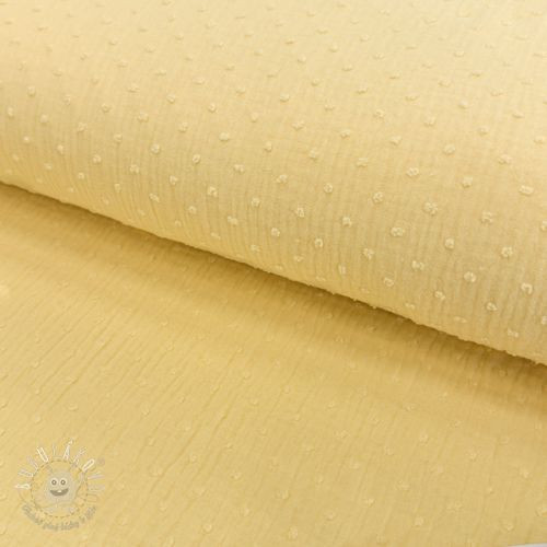 Dvojitá gázovina/mušelín DOBBY yellow