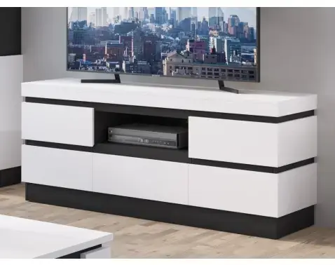 TV skrinka Campania 161 cm, biela/antracit%