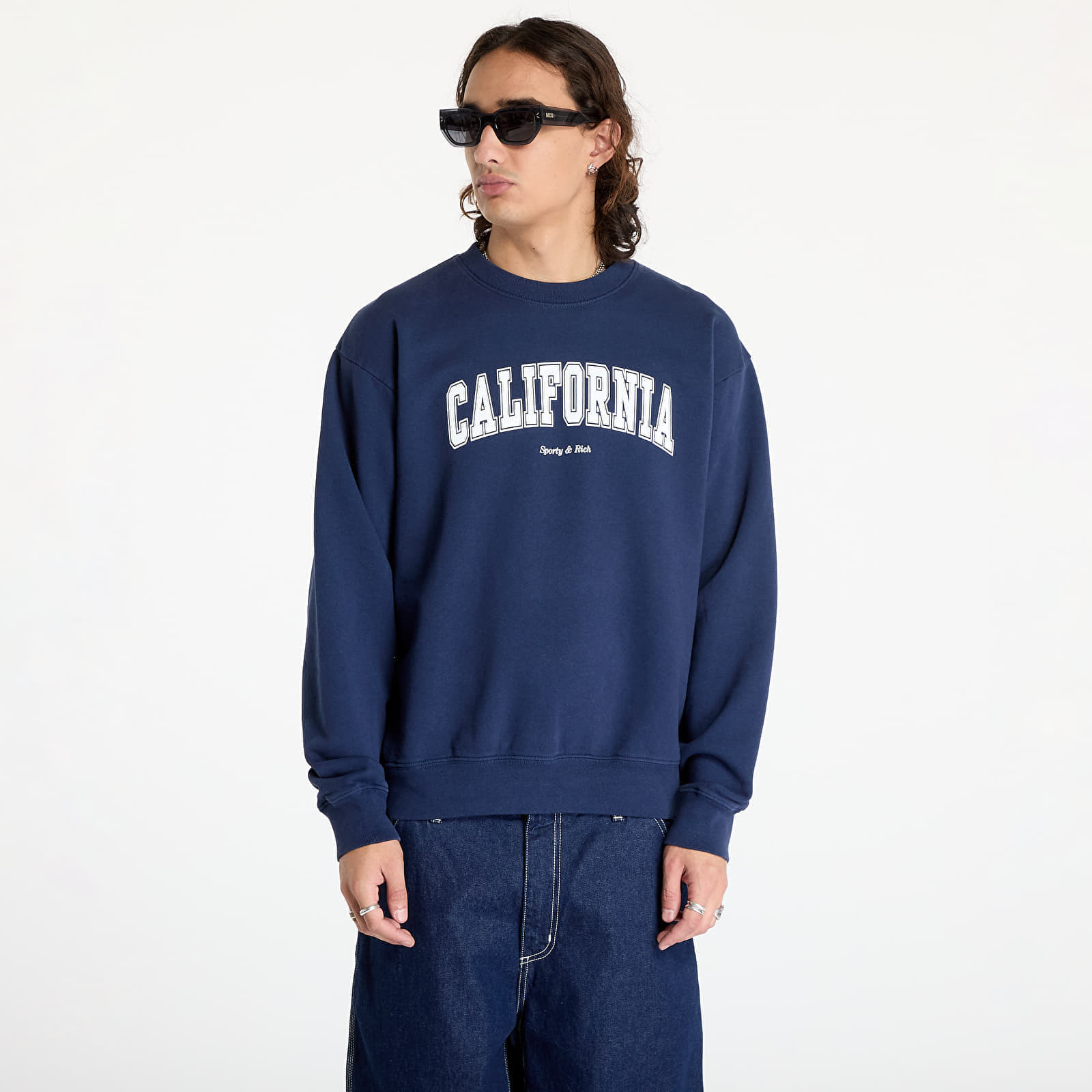 Mikina Sporty & Rich California Crewneck UNISEX Navy/ White XS