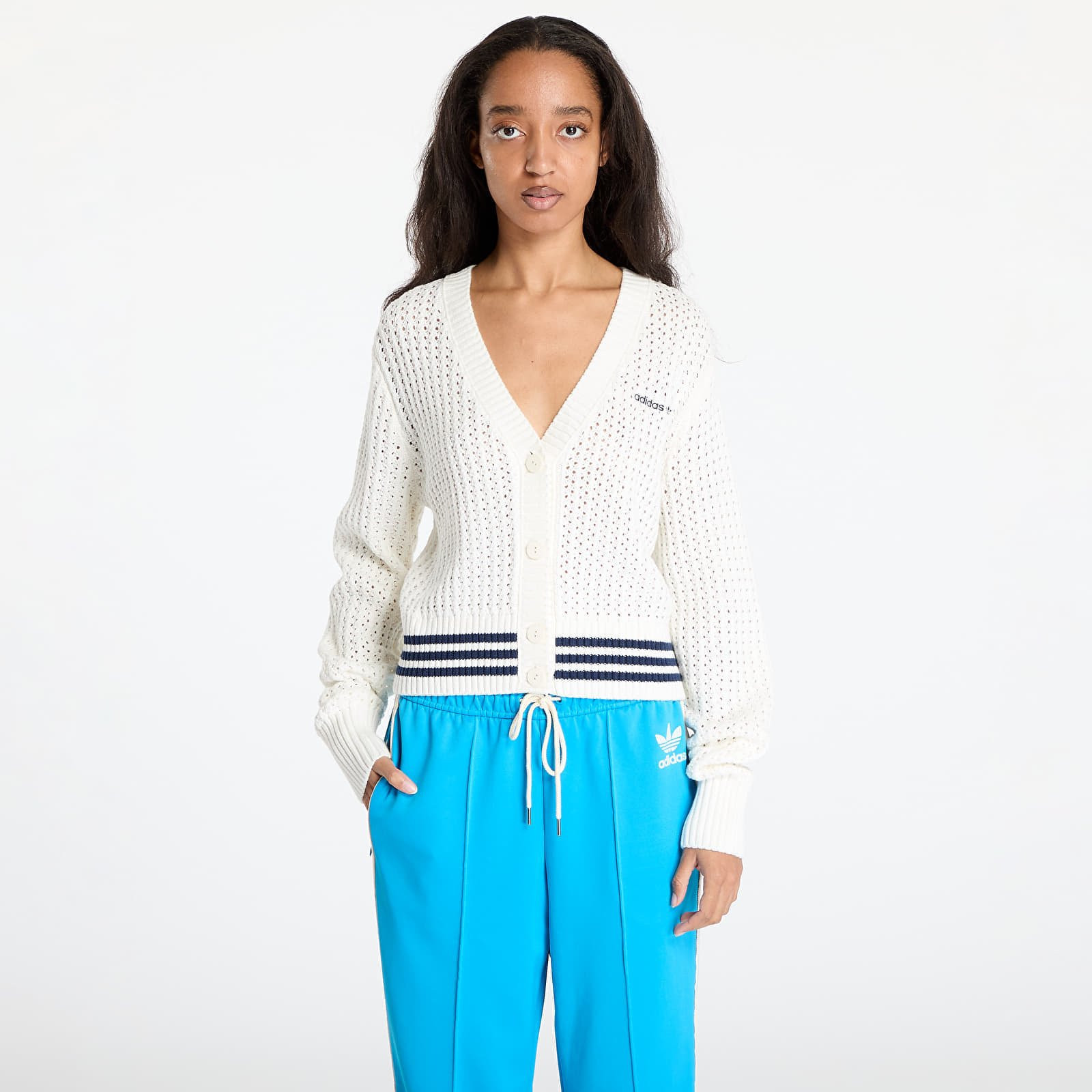 Sveter adidas Knit Cardigan Off White L