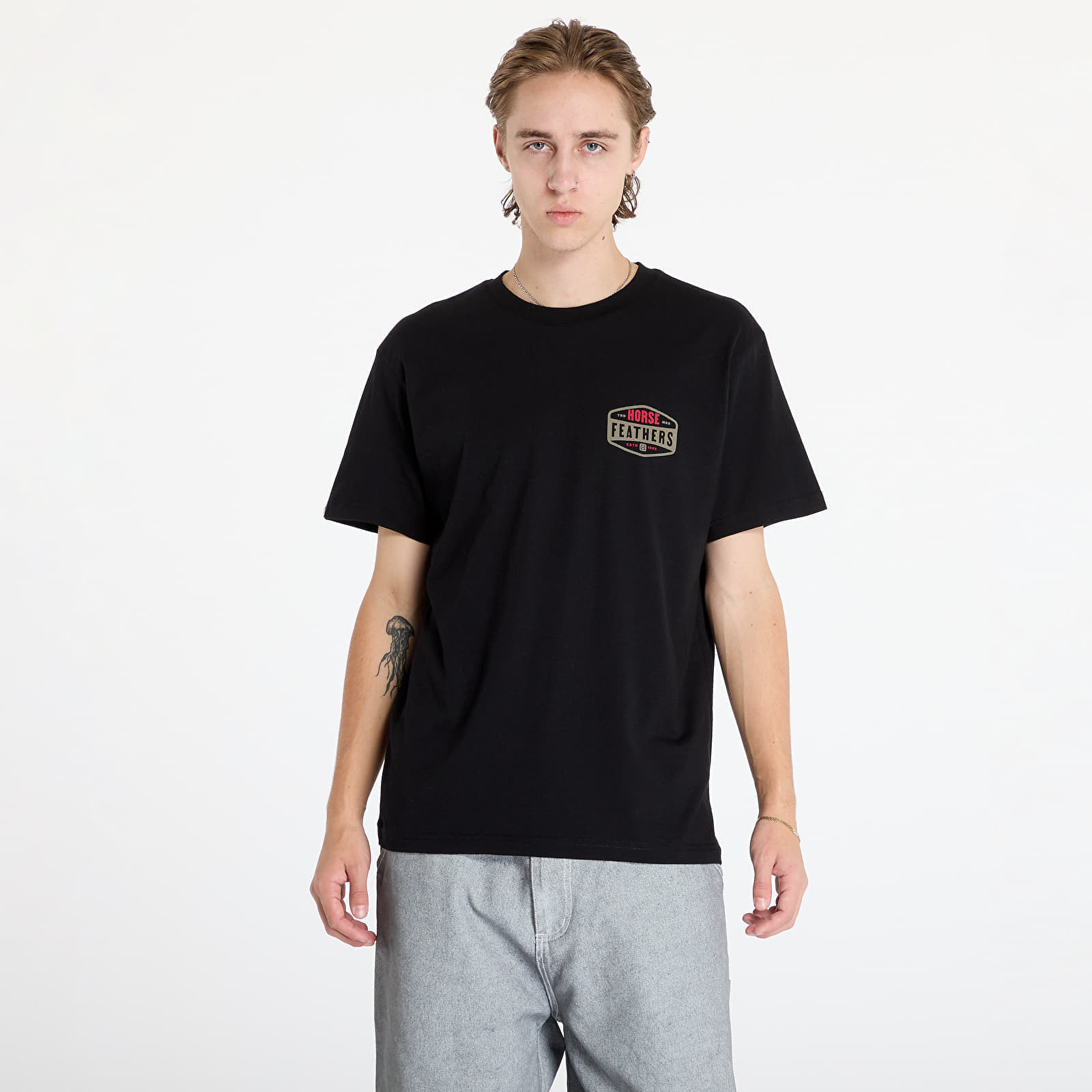 Tričko Horsefeathers Hexagon II T-Shirt Black XL