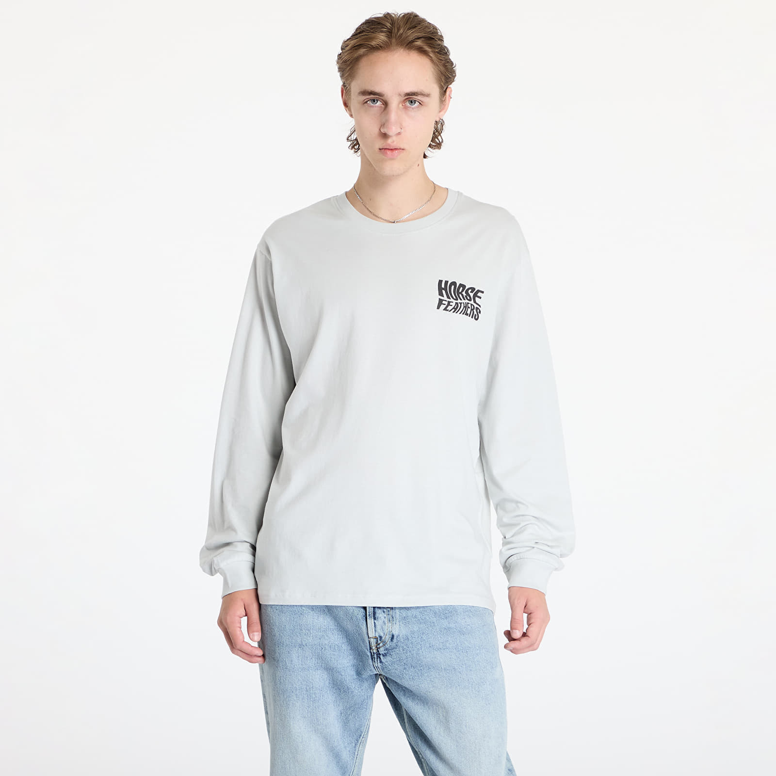 Tričko Horsefeathers Distort Long Sleeve T-Shirt Cement M