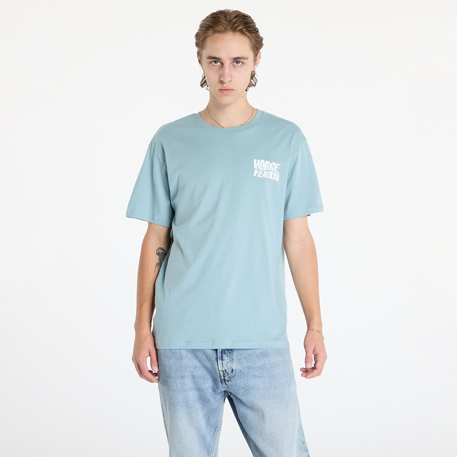 Tričko Horsefeathers Distort T-Shirt Blue Haze M