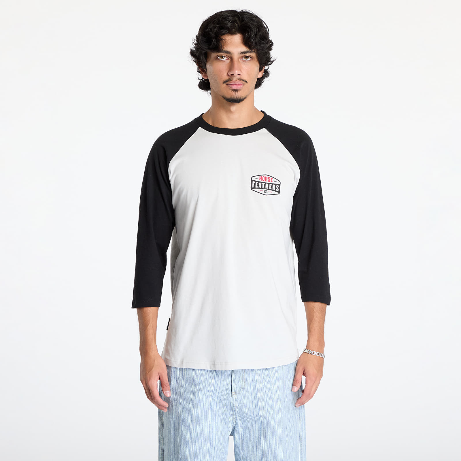 Tričko Horsefeathers Hexagon II Raglan T-Shirt Cement L