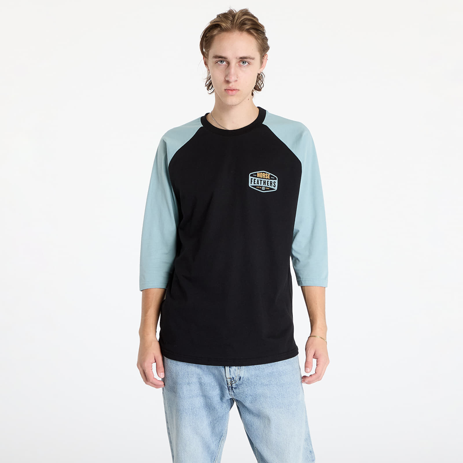 Tričko Horsefeathers Hexagon II Raglan T-Shirt Black L