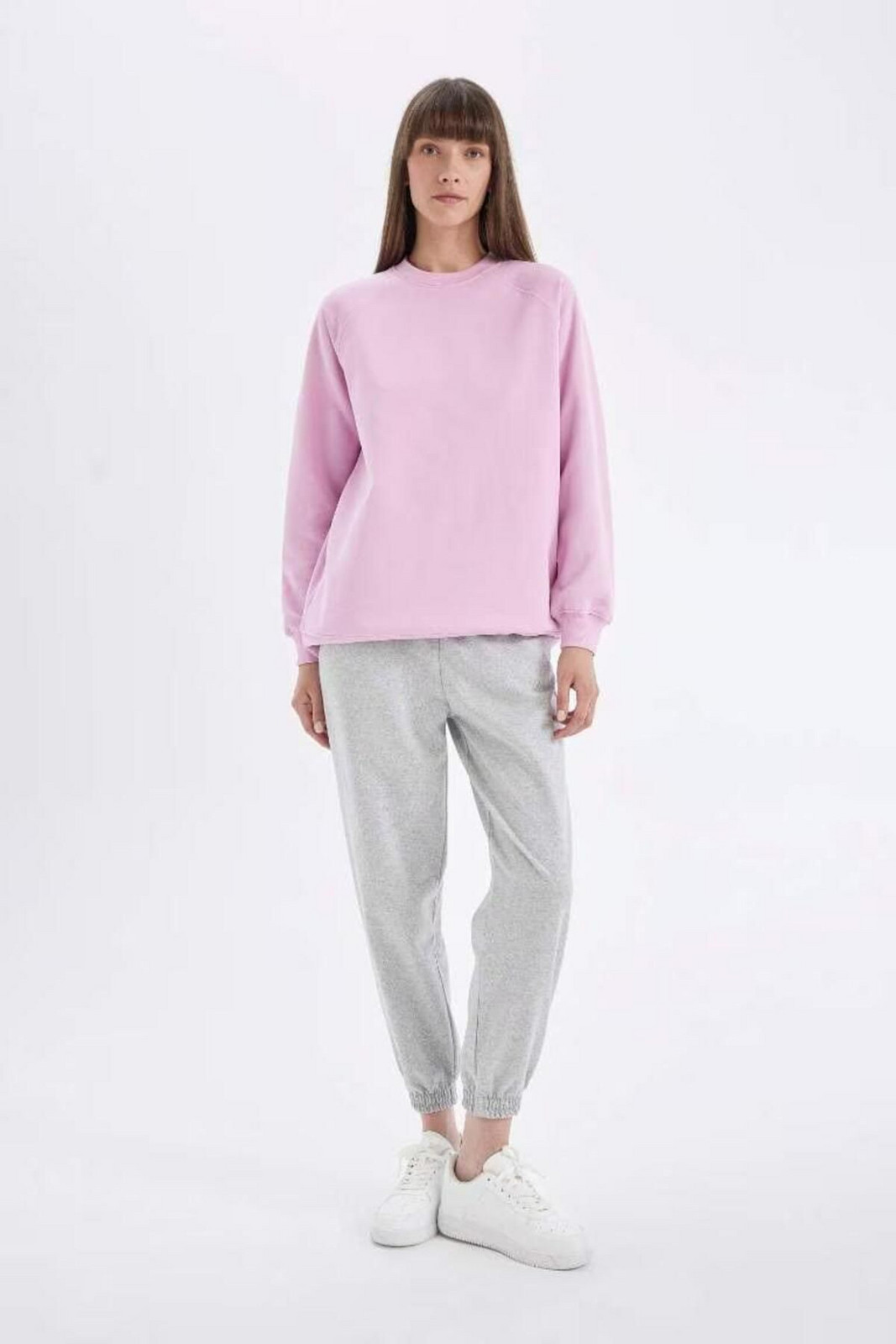 DEFACTO Standard Size Elastic Waist Leg Basic Plain Jogger Sweatpants