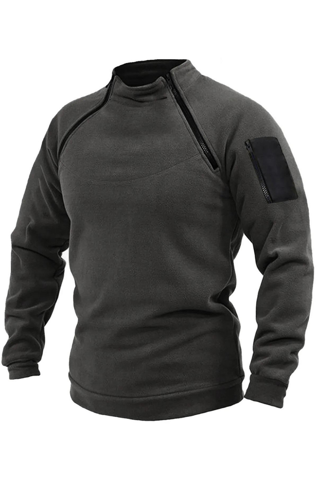 90777 Dewberry Mens Fleece with Arm Pocket-Smoked