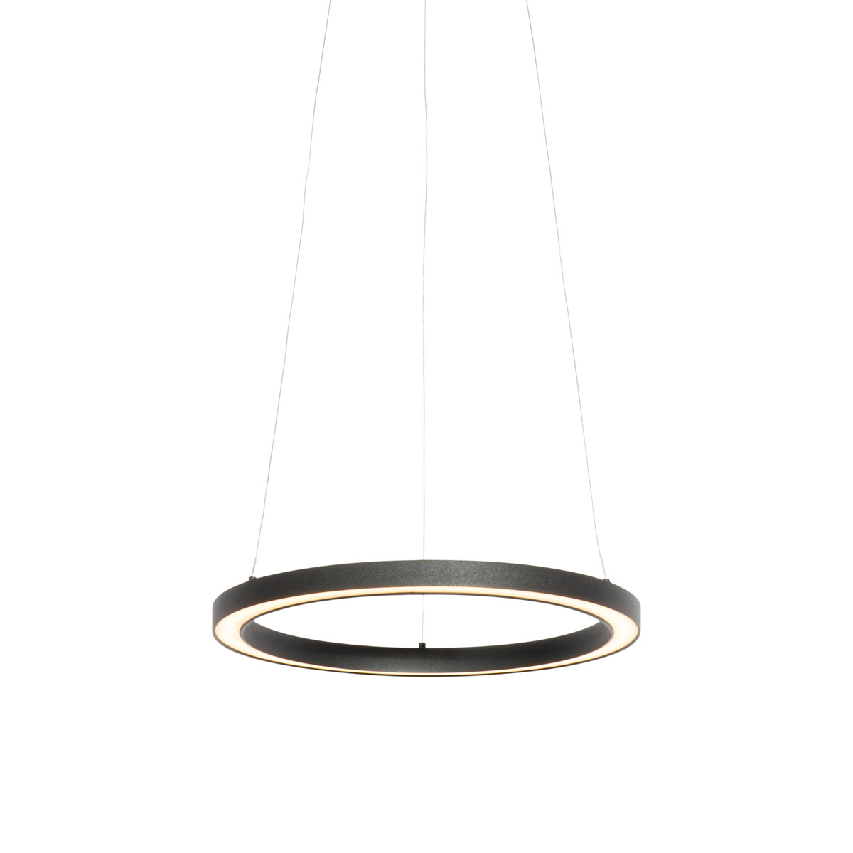 Čierne závesné svietidlo 40 cm vrátane LED s 3-stupňovým stmievaním - Girello
