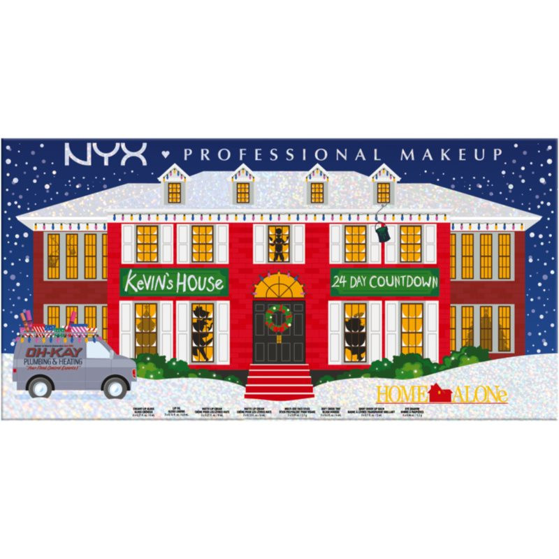 NYX Professional Makeup Holiday Home Alone darčeková sada pre dokonalý vzhľad 24 ks