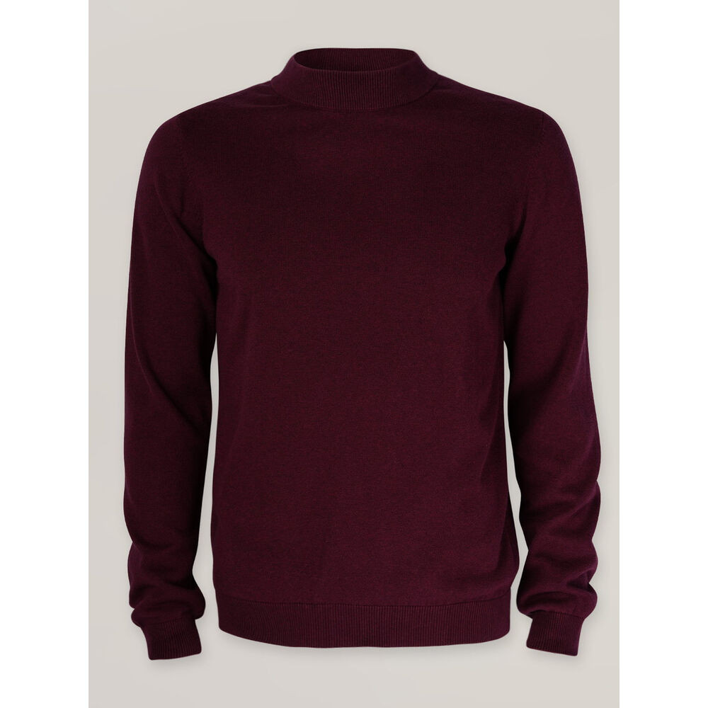 Pánsky sveter bordový s nízkym rolákom 17620