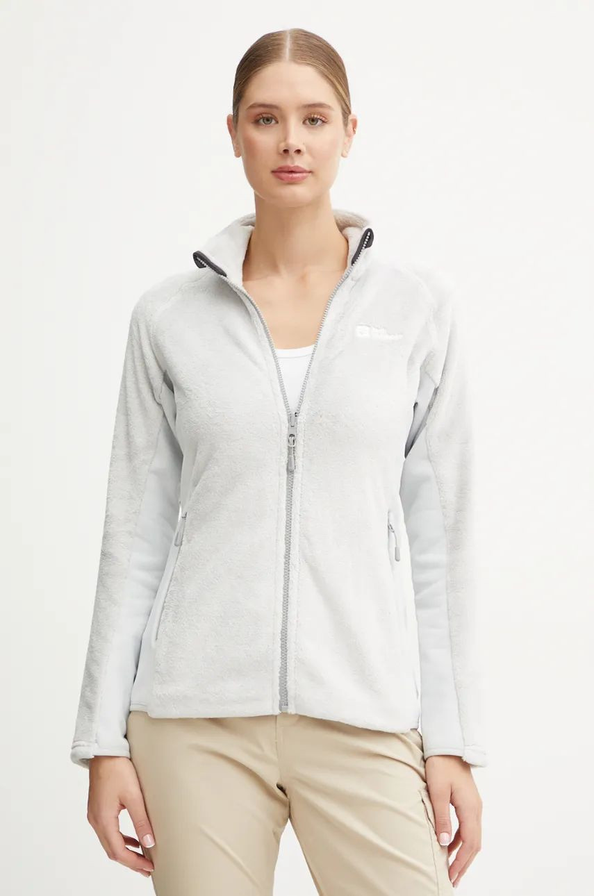 Športová mikina Jack Wolfskin Rotwand šedá farba, jednofarebná, A61899