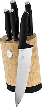 BerlingerHaus Matte Black Collection Sada nožov so stojanom BAMBOO 6 ks okrúhly