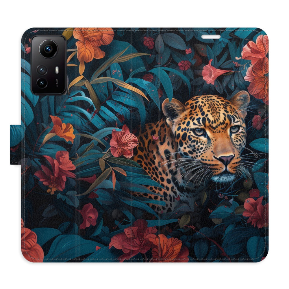 Flipové puzdro iSaprio - Flower Jaguar 02 - Xiaomi Redmi Note 12S
