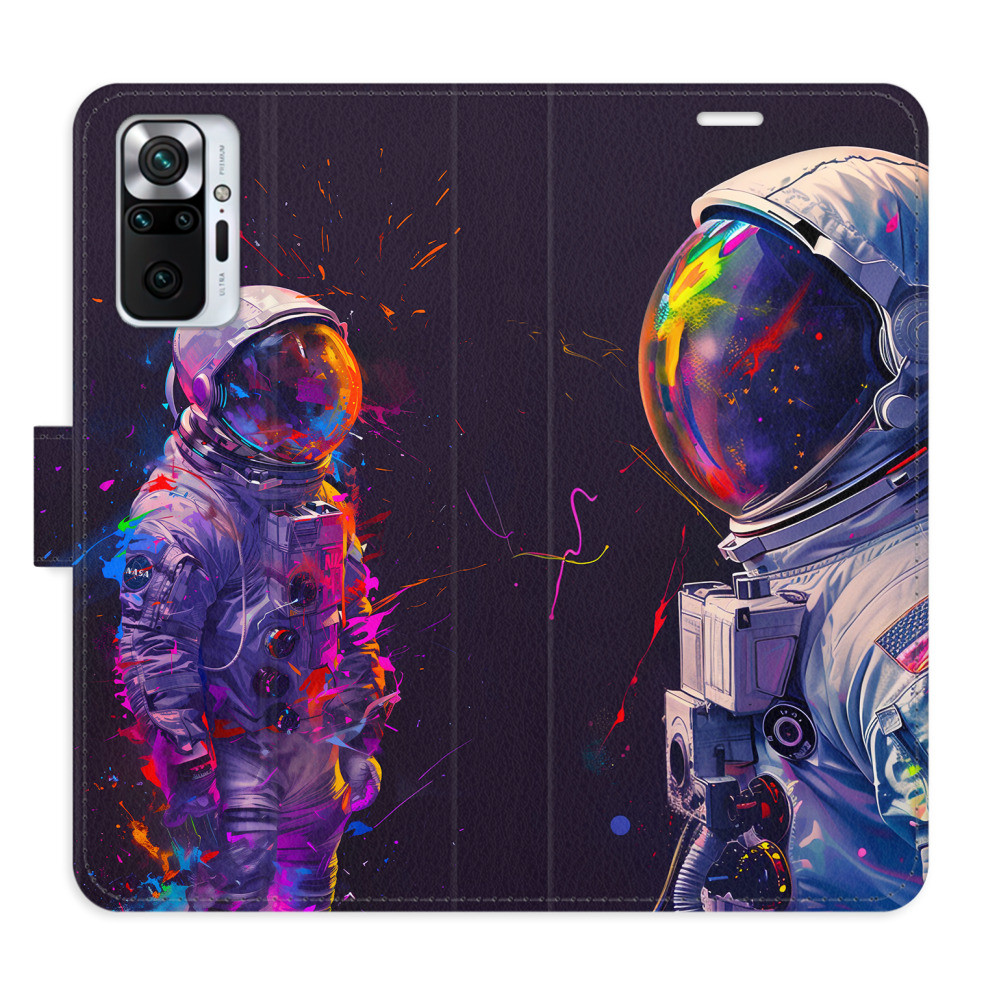 Flipové puzdro iSaprio - Neon Astronaut 02 - Xiaomi Redmi Note 10 Pro
