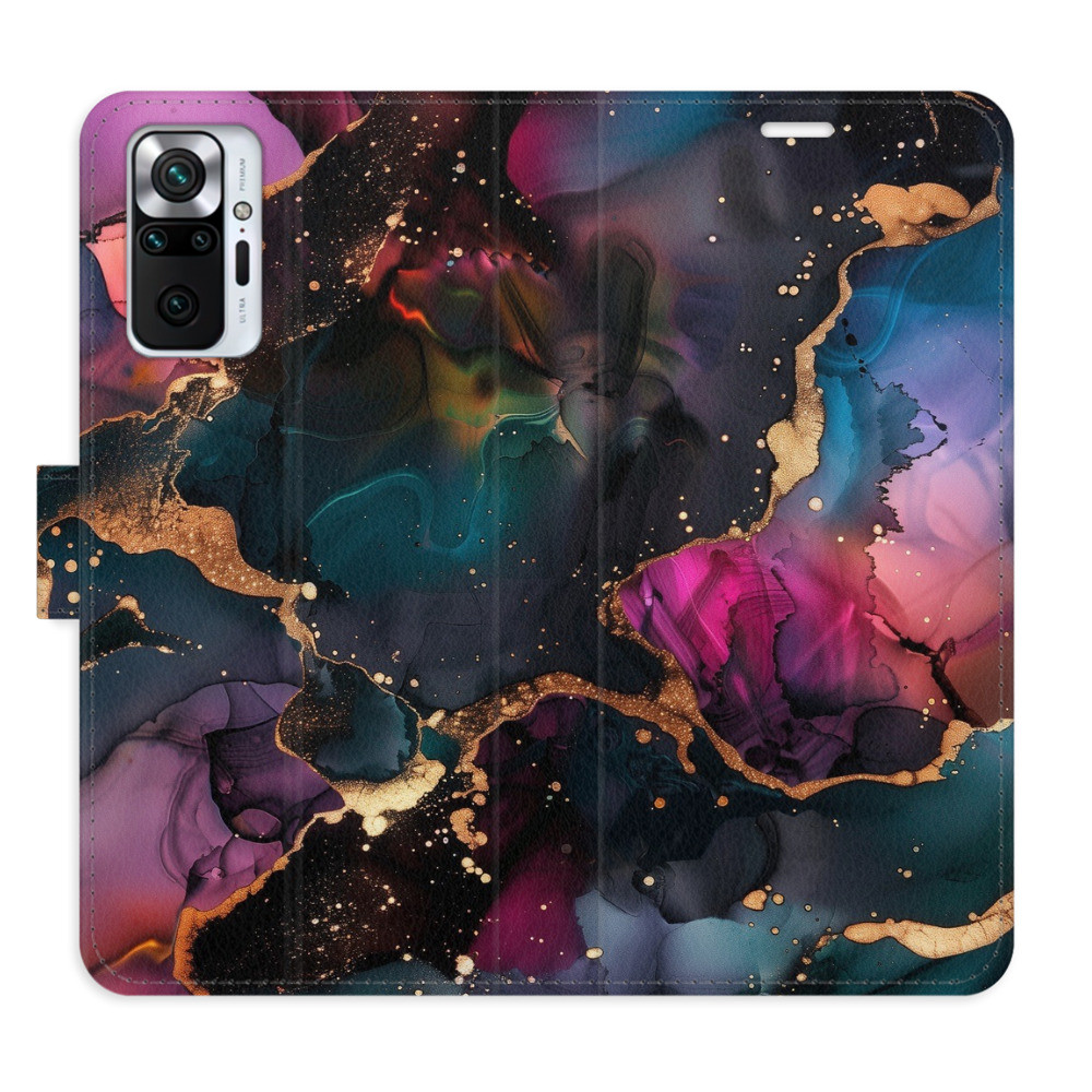 Flipové puzdro iSaprio - Dark Marble - Xiaomi Redmi Note 10 Pro