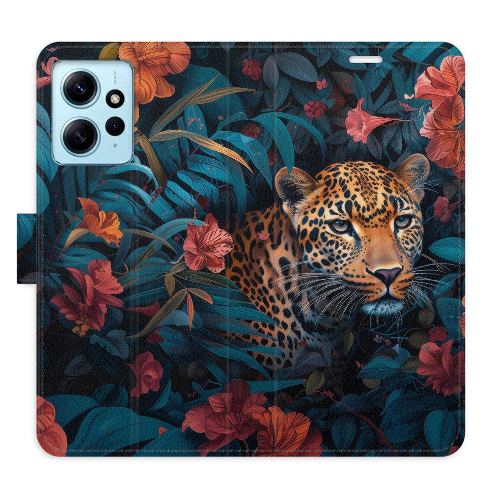 Flipové puzdro iSaprio - Flower Jaguar 02 - Xiaomi Redmi Note 12 5G