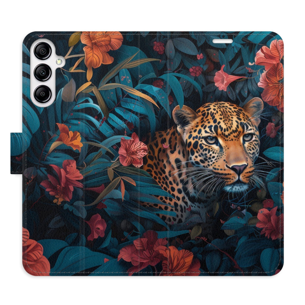 Flipové puzdro iSaprio - Flower Jaguar 02 - Samsung Galaxy A14 / A14 5G