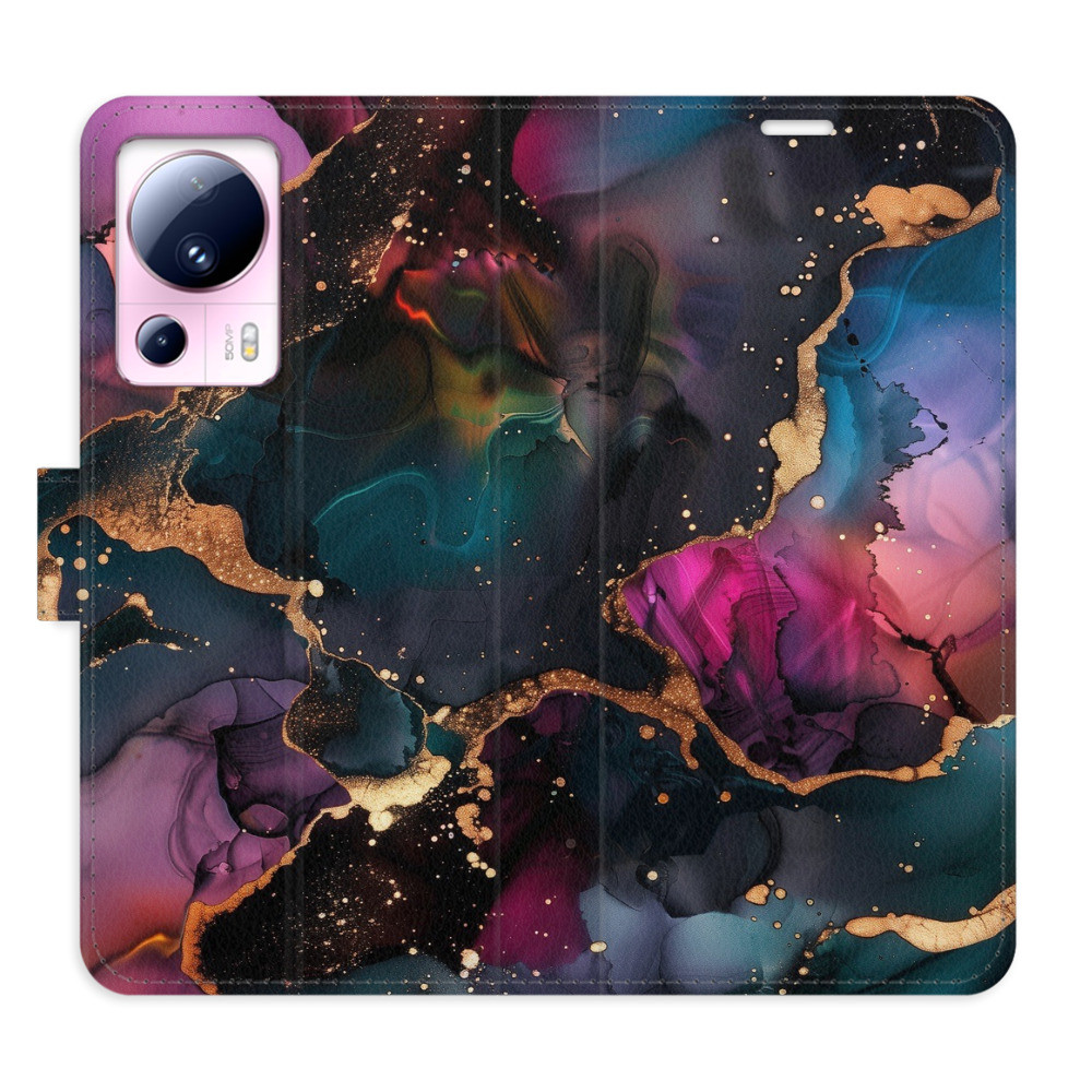 Flipové puzdro iSaprio - Dark Marble - Xiaomi 13 Lite