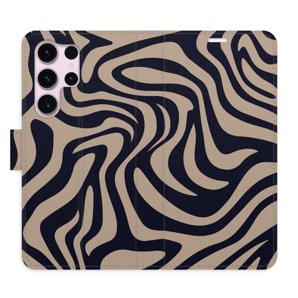 Flipové puzdro iSaprio - Zebra Black 02 - Samsung Galaxy S23 Ultra