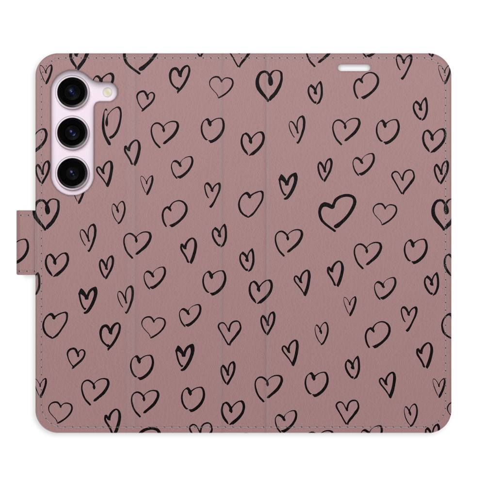 Flipové puzdro iSaprio - Heart Dark 02 - Samsung Galaxy S23 5G