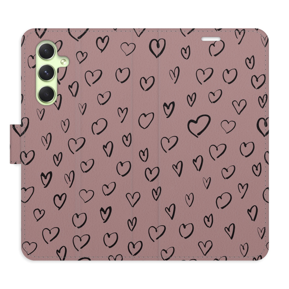 Flipové puzdro iSaprio - Heart Dark 02 - Samsung Galaxy A54 5G
