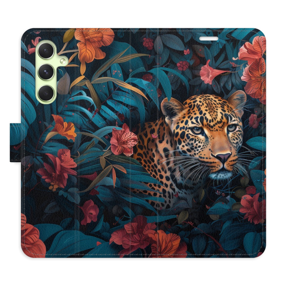 Flipové puzdro iSaprio - Flower Jaguar 02 - Samsung Galaxy A54 5G
