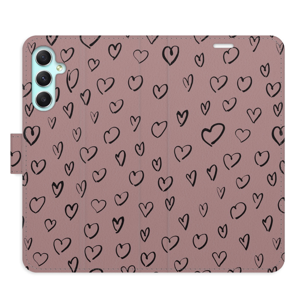 Flipové puzdro iSaprio - Heart Dark 02 - Samsung Galaxy A34 5G