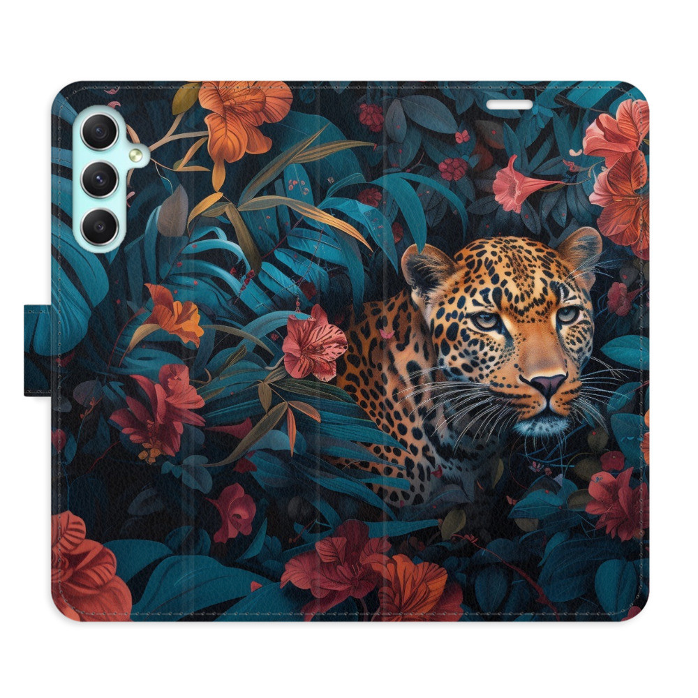Flipové puzdro iSaprio - Flower Jaguar 02 - Samsung Galaxy A34 5G