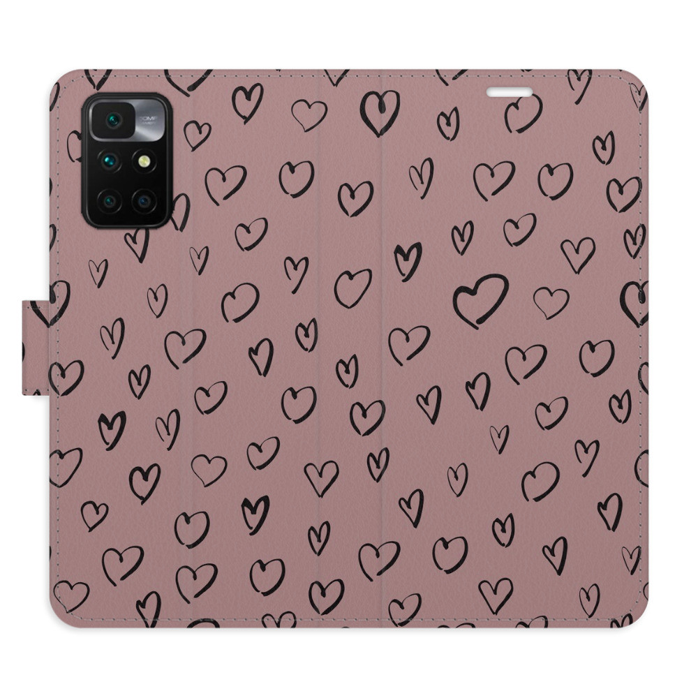 Flipové puzdro iSaprio - Heart Dark 02 - Xiaomi Redmi 10