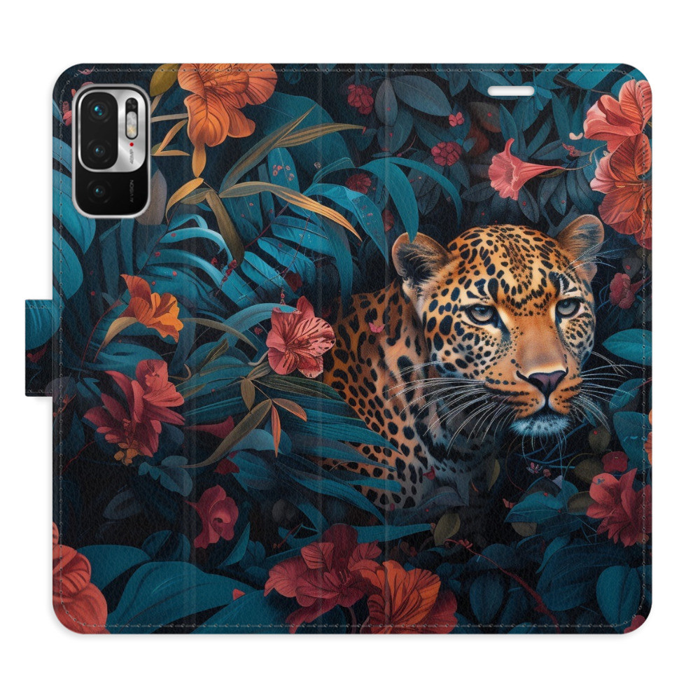 Flipové puzdro iSaprio - Flower Jaguar 02 - Xiaomi Redmi Note 10 5G