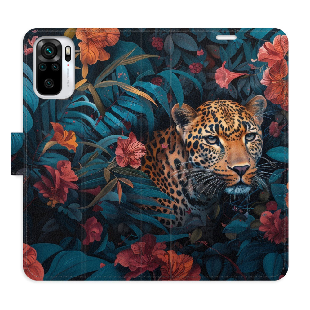Flipové puzdro iSaprio - Flower Jaguar 02 - Xiaomi Redmi Note 10 / Note 10S