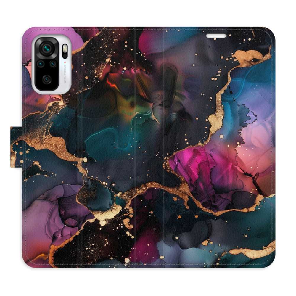Flipové puzdro iSaprio - Dark Marble - Xiaomi Redmi Note 10 / Note 10S