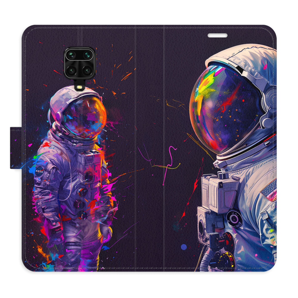 Flipové puzdro iSaprio - Neon Astronaut 02 - Xiaomi Redmi Note 9 Pro / Note 9S