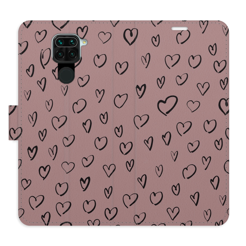 Flipové puzdro iSaprio - Heart Dark 02 - Xiaomi Redmi Note 9