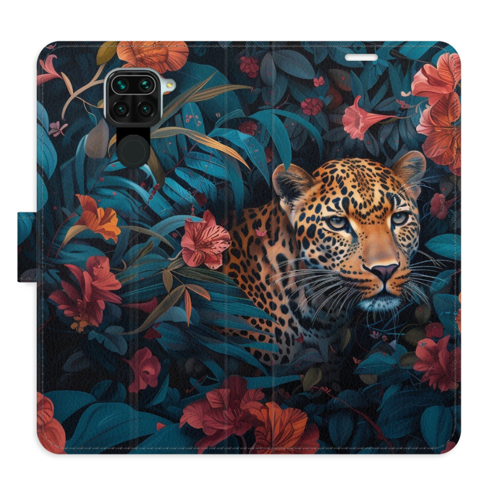 Flipové puzdro iSaprio - Flower Jaguar 02 - Xiaomi Redmi Note 9