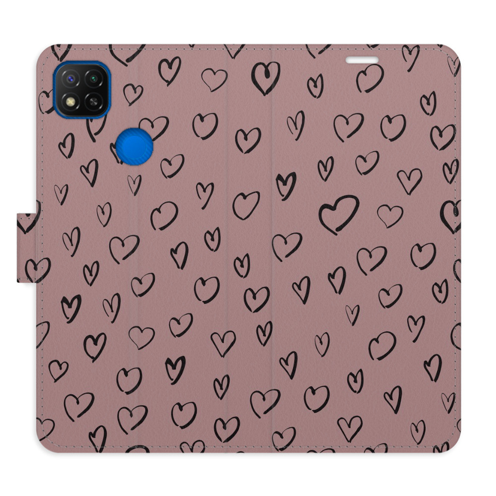 Flipové puzdro iSaprio - Heart Dark 02 - Xiaomi Redmi 9C