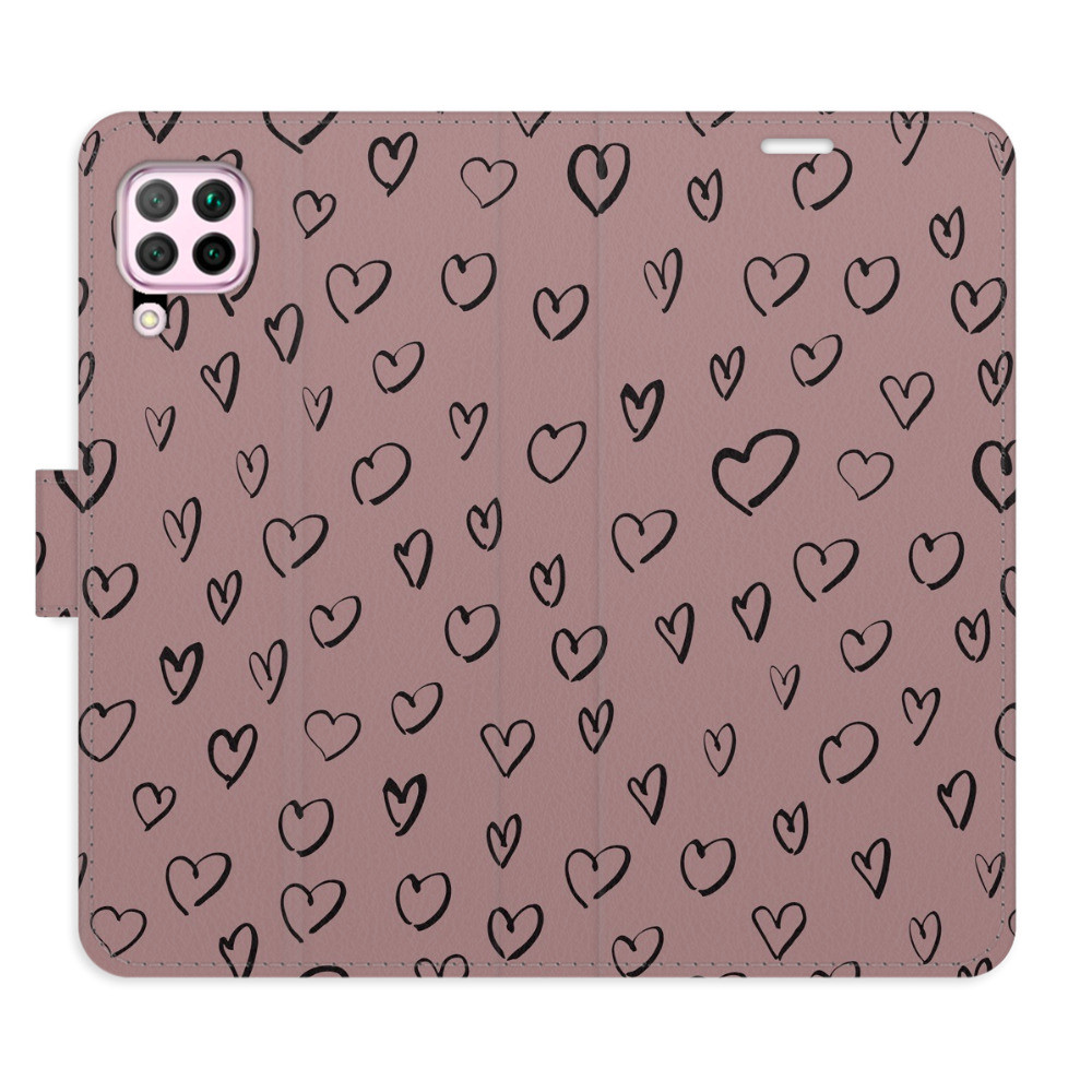 Flipové puzdro iSaprio - Heart Dark 02 - Huawei P40 Lite