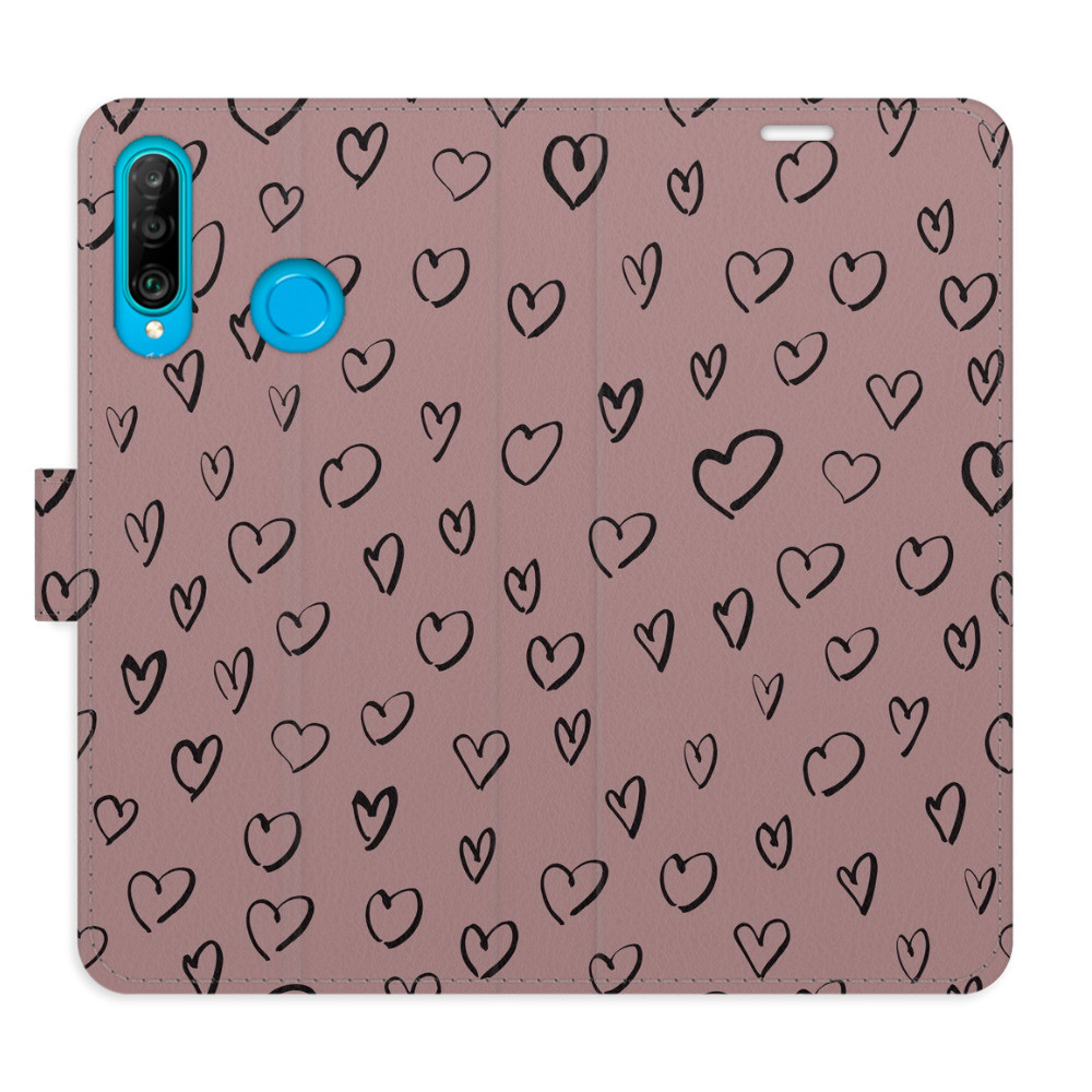 Flipové puzdro iSaprio - Heart Dark 02 - Huawei P30 Lite