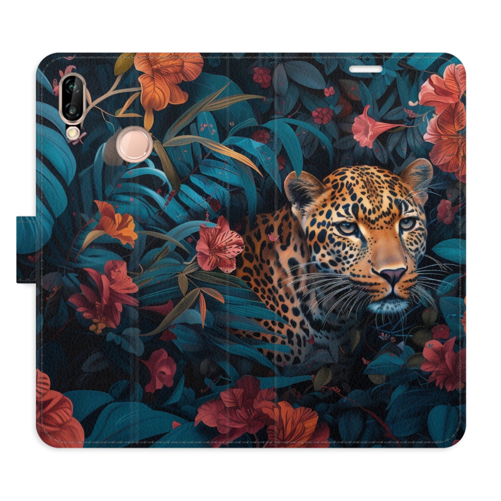 Flipové puzdro iSaprio - Flower Jaguar 02 - Huawei P20 Lite