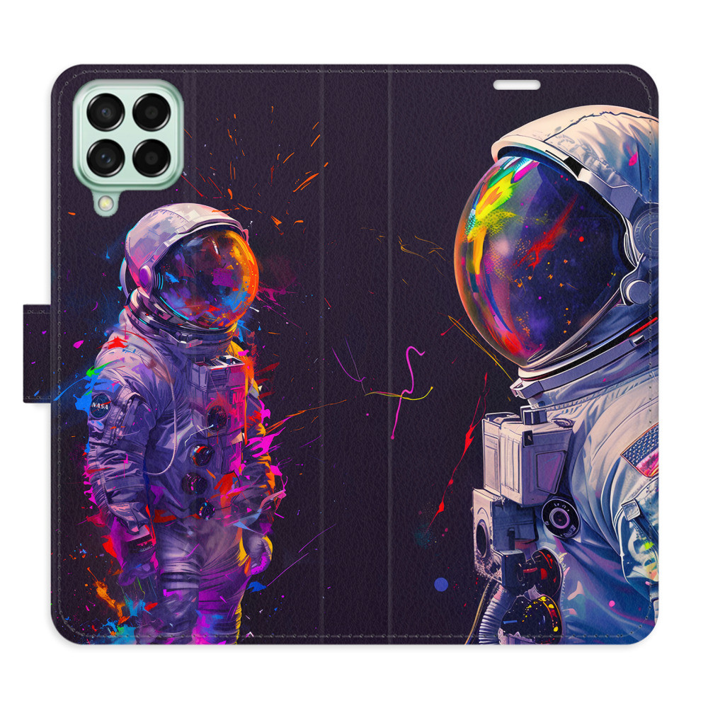 Flipové puzdro iSaprio - Neon Astronaut 02 - Samsung Galaxy M53 5G