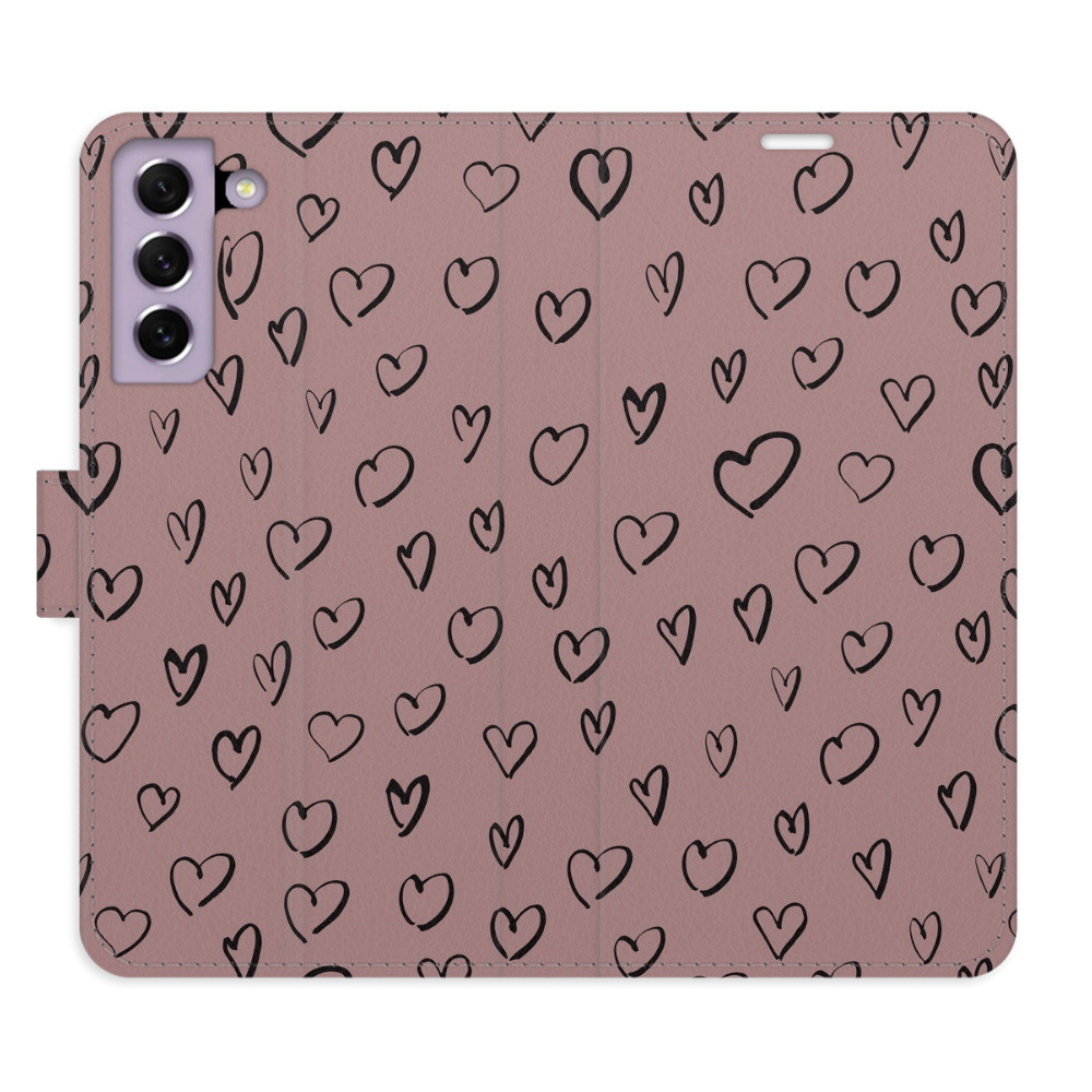 Flipové puzdro iSaprio - Heart Dark 02 - Samsung Galaxy S21 FE 5G