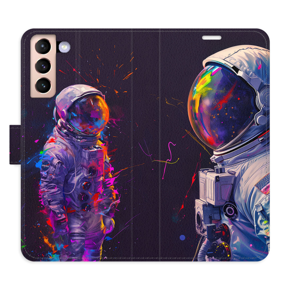 Flipové puzdro iSaprio - Neon Astronaut 02 - Samsung Galaxy S21