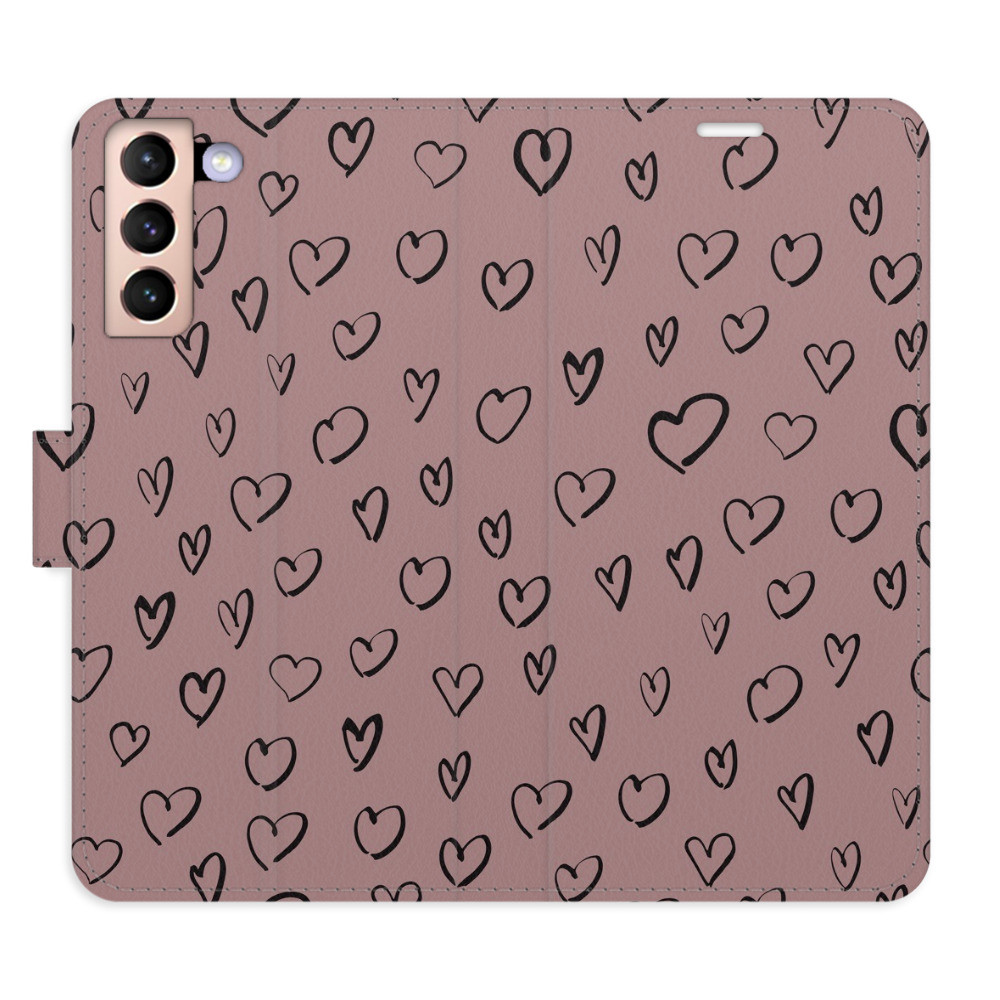 Flipové puzdro iSaprio - Heart Dark 02 - Samsung Galaxy S21