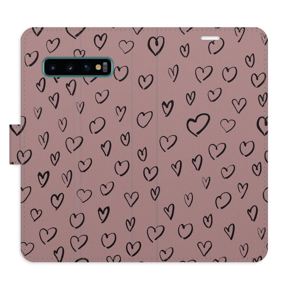 Flipové puzdro iSaprio - Heart Dark 02 - Samsung Galaxy S10