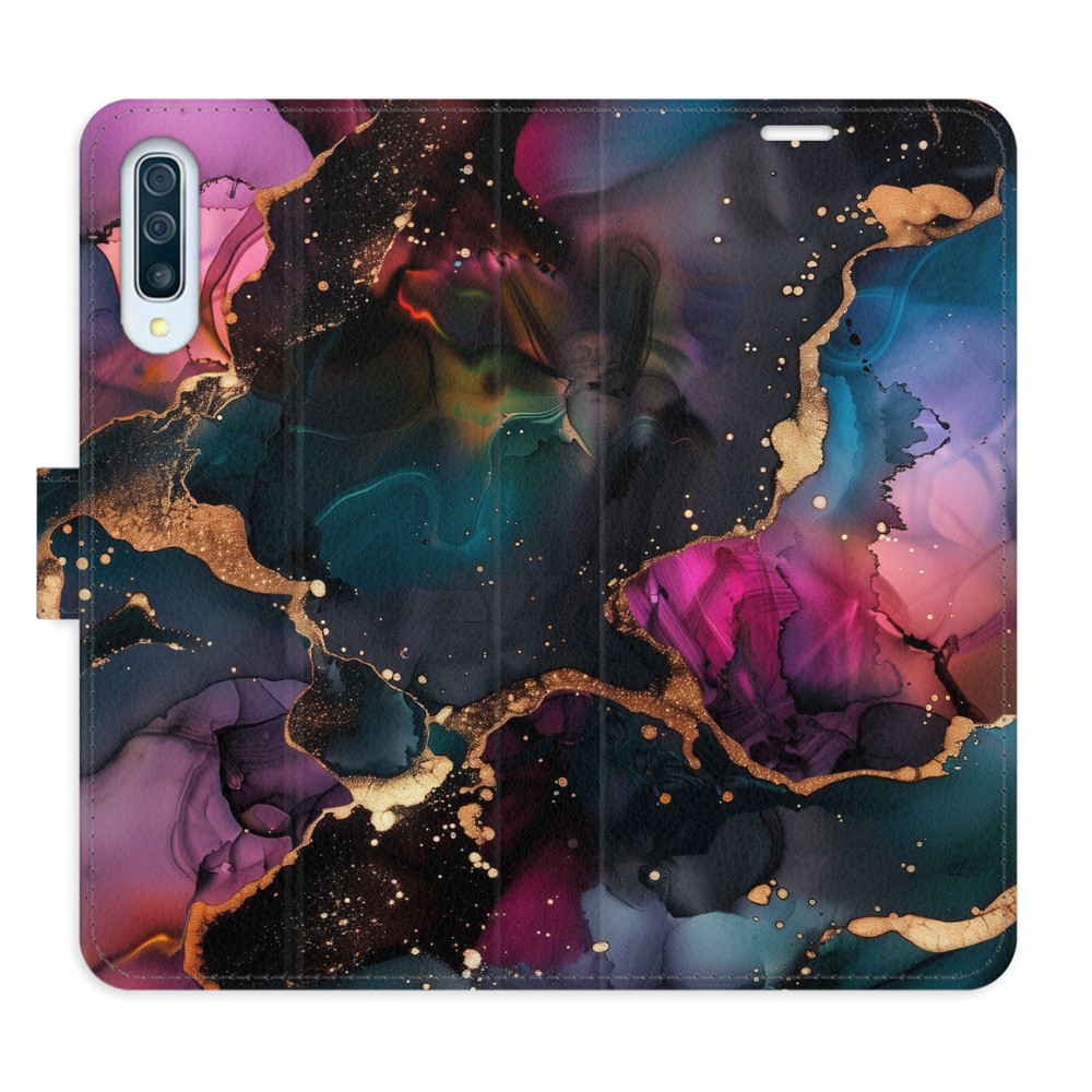 Flipové puzdro iSaprio - Dark Marble - Samsung Galaxy A50